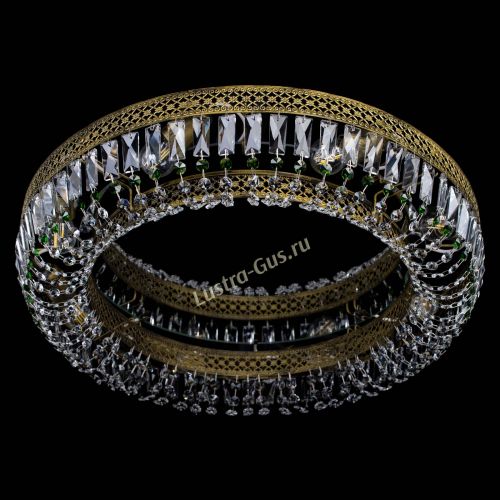 Люстра Венеция Кольцо №8 пластинка под бронзу Зеленая в Химках Гусь Хрустальный