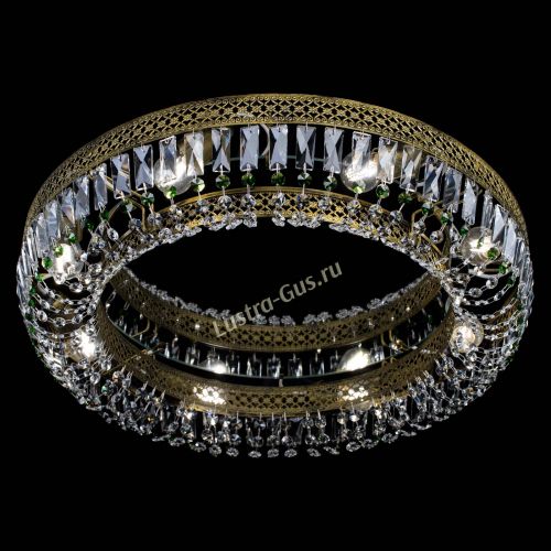Люстра Венеция Кольцо №8 пластинка под бронзу Зеленая в Химках Гусь Хрустальный