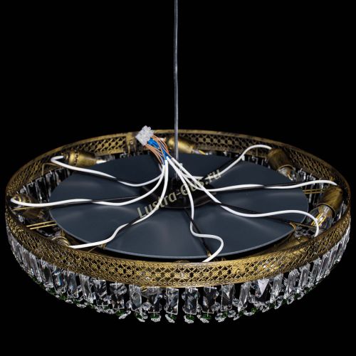 Люстра Венеция Кольцо №8 пластинка под бронзу Зеленая в Химках Гусь Хрустальный