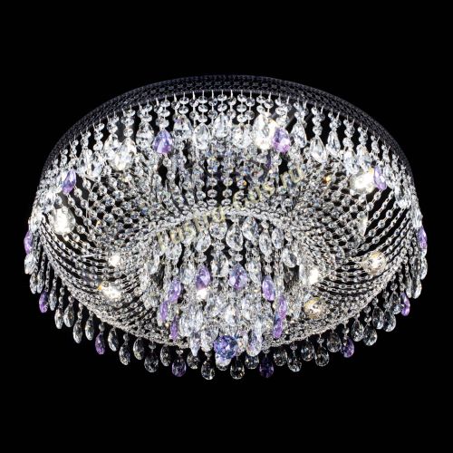 Люстра Венеция Кольцо Черная №8 фиолетовая в Химках Гусь Хрустальный