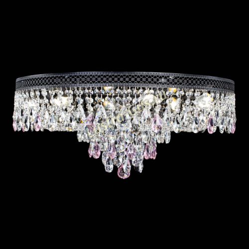 Люстра Венеция Кольцо Черная №8 розовая в Химках Гусь Хрустальный