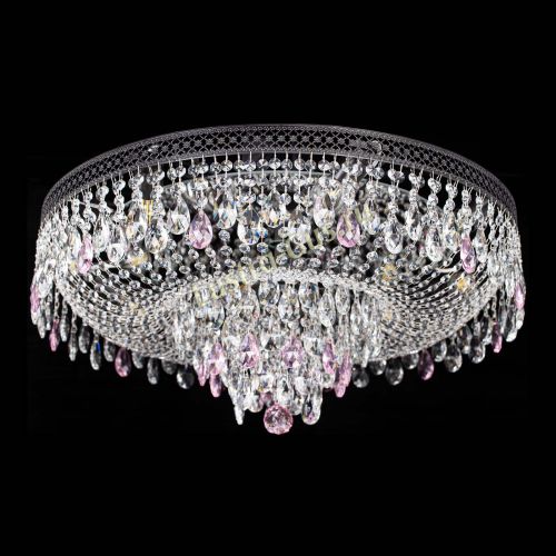 Люстра Венеция Кольцо Черная №8 розовая в Химках Гусь Хрустальный