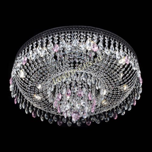 Люстра Венеция Кольцо Черная №8 розовая в Химках Гусь Хрустальный