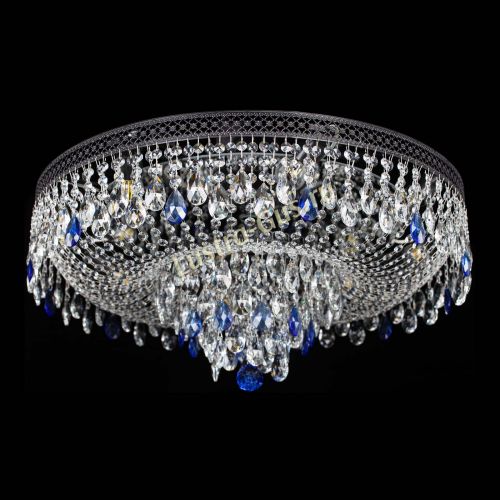 Люстра Венеция Кольцо Черная №8 синяя в Химках Гусь Хрустальный