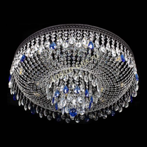 Люстра Венеция Кольцо Черная №8 синяя в Химках Гусь Хрустальный
