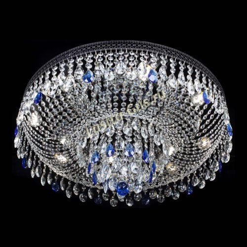 Люстра Венеция Кольцо Черная №8 синяя в Химках Гусь Хрустальный