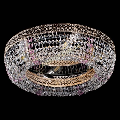 Люстра Венеция Кольцо розовая в Химках Гусь Хрустальный