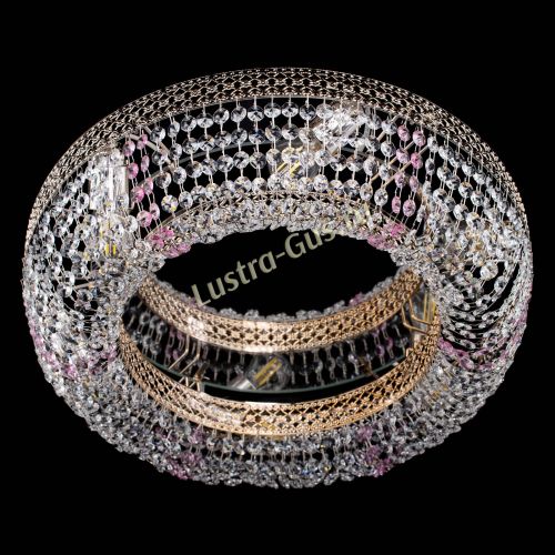 Люстра Венеция Кольцо розовая в Химках Гусь Хрустальный