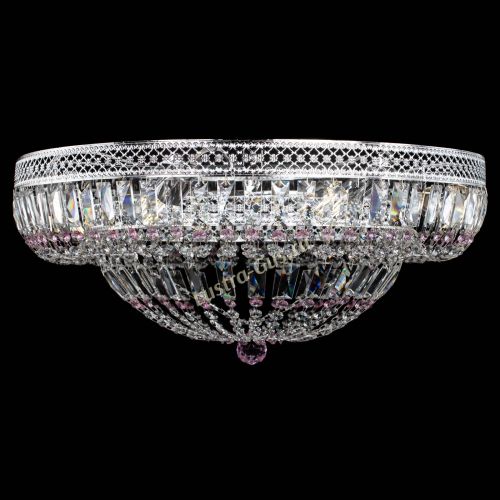 Люстра Венеция Купол пластинка 600 Розовая в Химках Гусь Хрустальный