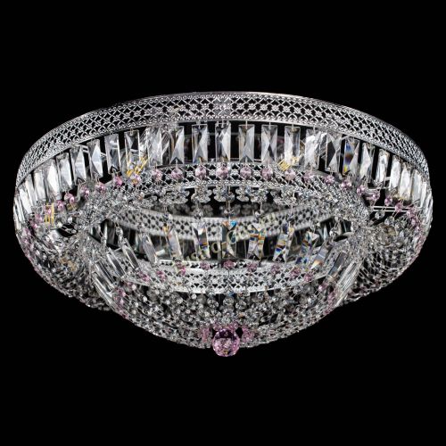 Люстра Венеция Купол пластинка 600 Розовая в Химках Гусь Хрустальный