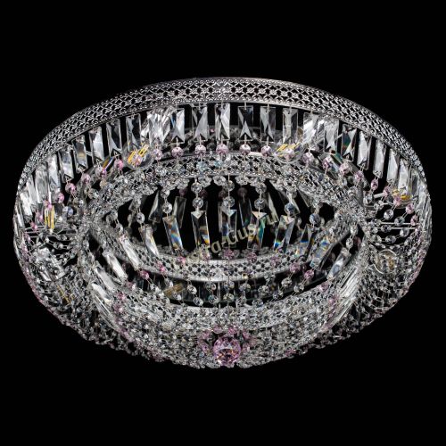 Люстра Венеция Купол пластинка 600 Розовая в Химках Гусь Хрустальный