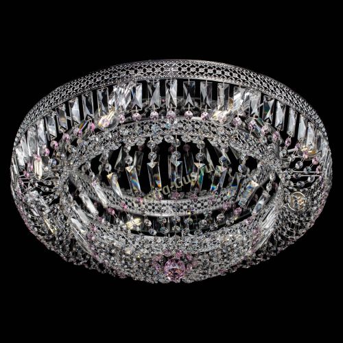 Люстра Венеция Купол пластинка 600 Розовая в Химках Гусь Хрустальный