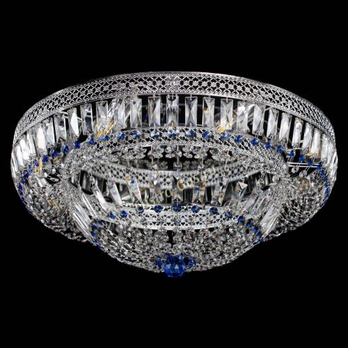Люстра Венеция Купол пластинка 600 Синяя в Химках Гусь Хрустальный