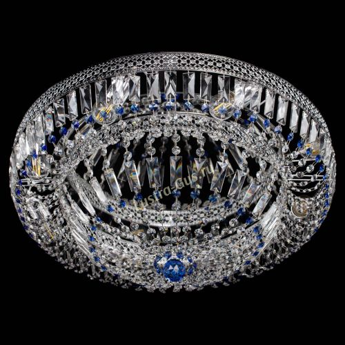 Люстра Венеция Купол пластинка 600 Синяя в Химках Гусь Хрустальный