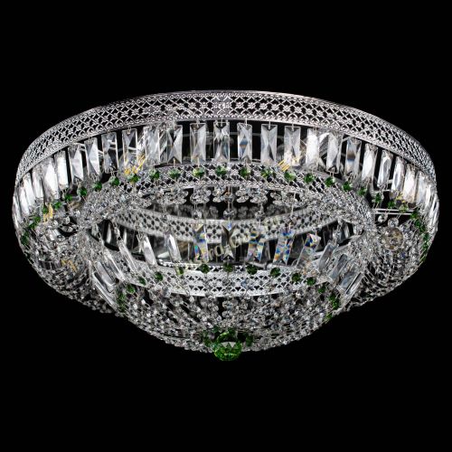 Люстра Венеция Купол пластинка 600 Зеленая в Химках Гусь Хрустальный