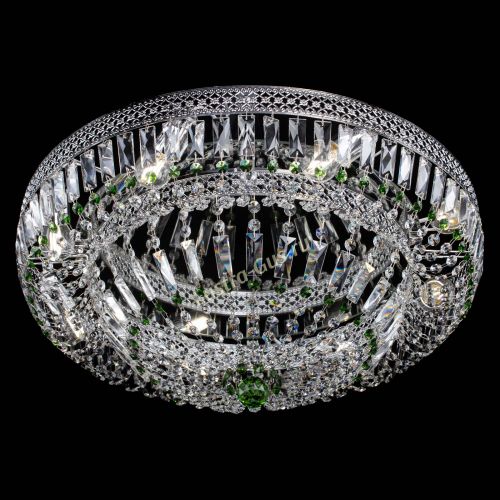 Люстра Венеция Купол пластинка 600 Зеленая в Химках Гусь Хрустальный