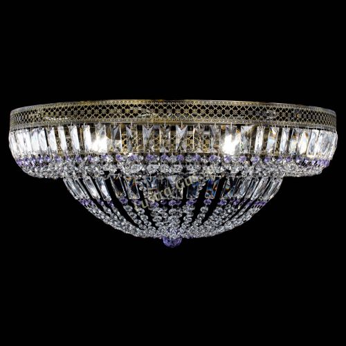 Люстра Венеция Купол пластинка под бронзу Фиолетовая в Химках Гусь Хрустальный