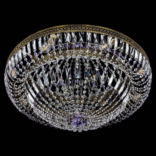 Люстра Венеция Купол пластинка под бронзу Фиолетовая в Химках Гусь Хрустальный