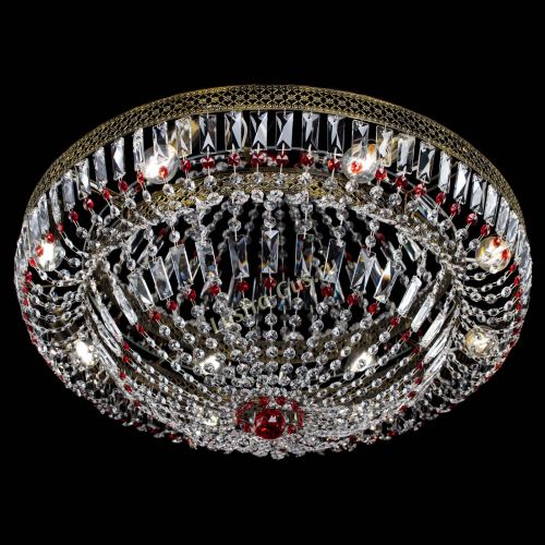 Люстра Венеция Купол пластинка под бронзу Красная в Химках Гусь Хрустальный