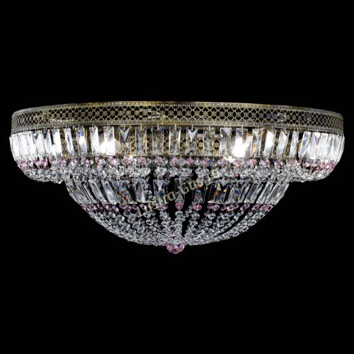 Люстра Венеция Купол пластинка под бронзу Розовая в Химках Гусь Хрустальный