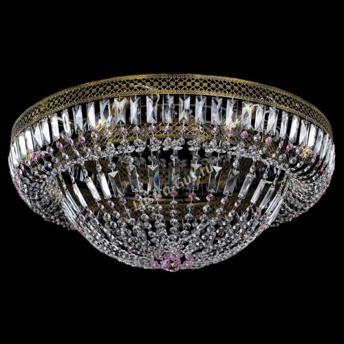 Люстра Венеция Купол пластинка под бронзу Розовая в Химках Гусь Хрустальный