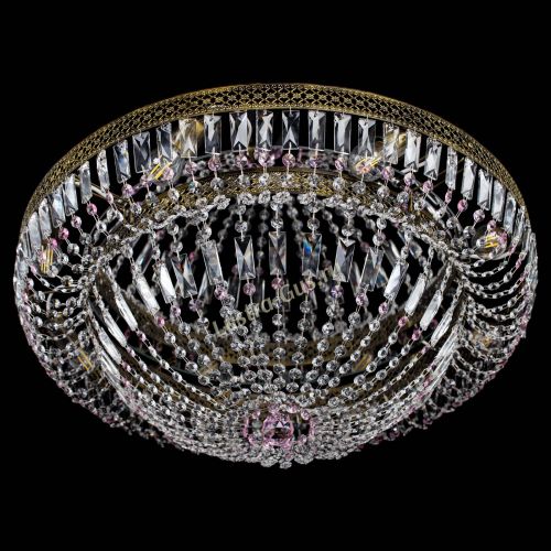 Люстра Венеция Купол пластинка под бронзу Розовая в Химках Гусь Хрустальный