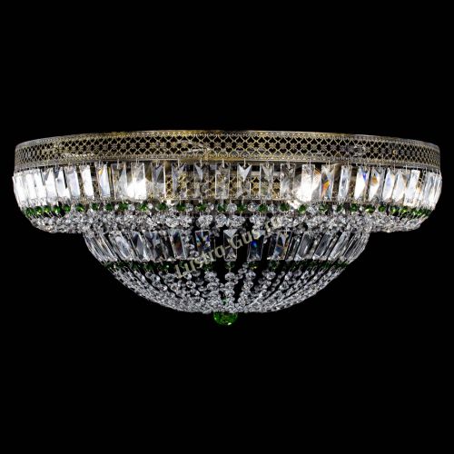 Люстра Венеция Купол пластинка под бронзу Зеленая в Химках Гусь Хрустальный