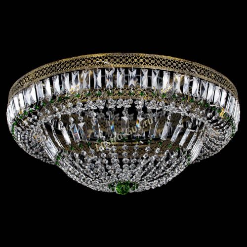 Люстра Венеция Купол пластинка под бронзу Зеленая в Химках Гусь Хрустальный