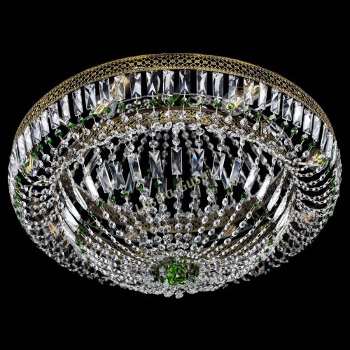 Люстра Венеция Купол пластинка под бронзу Зеленая в Химках Гусь Хрустальный