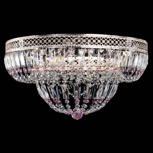 Люстра Венеция Купол пластинка Розовая в Химках Гусь Хрустальный