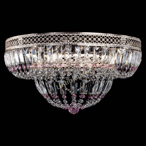 Люстра Венеция Купол пластинка Розовая в Химках Гусь Хрустальный