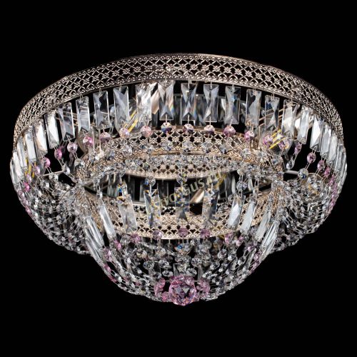 Люстра Венеция Купол пластинка Розовая в Химках Гусь Хрустальный