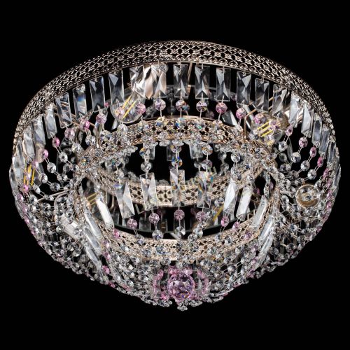 Люстра Венеция Купол пластинка Розовая в Химках Гусь Хрустальный