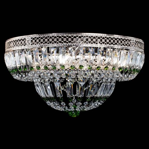 Люстра Венеция Купол пластинка Зеленая в Химках Гусь Хрустальный