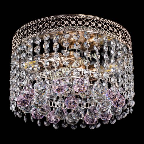 Люстра Венеция шар №2 розовая в Химках Гусь Хрустальный