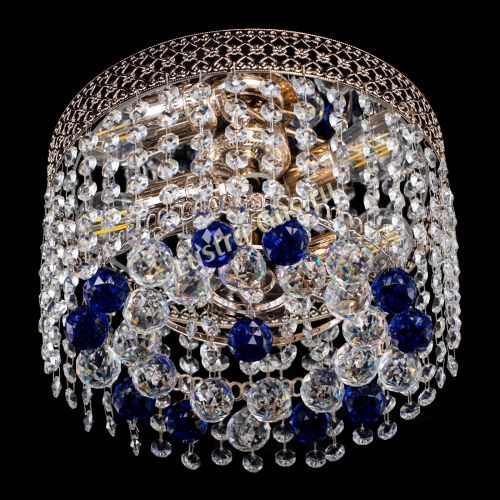 Люстра Венеция шар №2 синяя в Химках Гусь Хрустальный