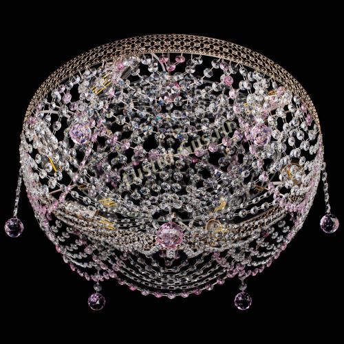 Люстра Венеция Жасмин розовая в Химках Гусь Хрустальный