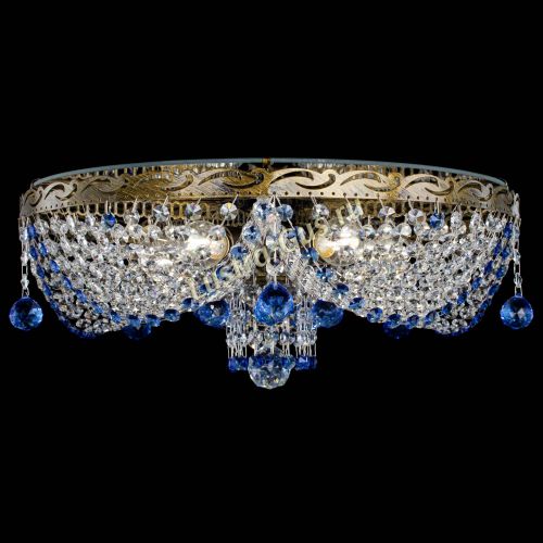 Люстра Виктория Синяя под бронзу в Химках Гусь Хрустальный