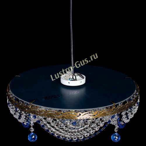 Люстра Виктория Синяя под бронзу в Химках Гусь Хрустальный