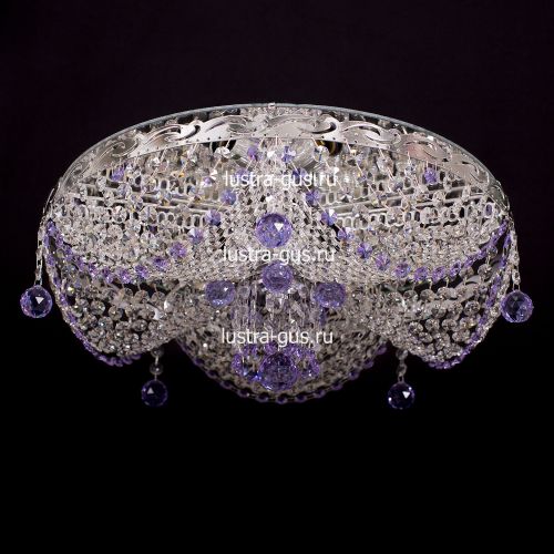 Люстра Виктория сиреневая в Химках Гусь Хрустальный
