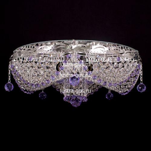 Люстра Виктория сиреневая в Химках Гусь Хрустальный