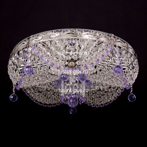 Люстра Виктория сиреневая в Химках Гусь Хрустальный