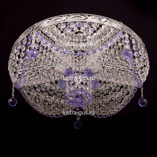 Люстра Виктория сиреневая в Химках Гусь Хрустальный