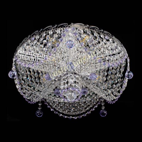 Люстра Виктория фиолетовая в Химках Гусь Хрустальный