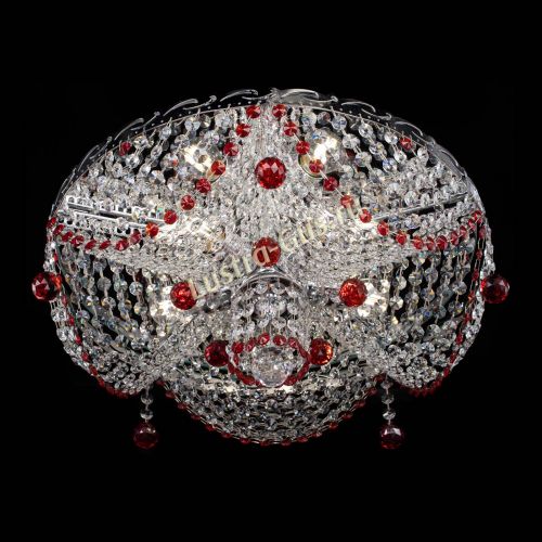 Люстра Виктория красная в Химках Гусь Хрустальный