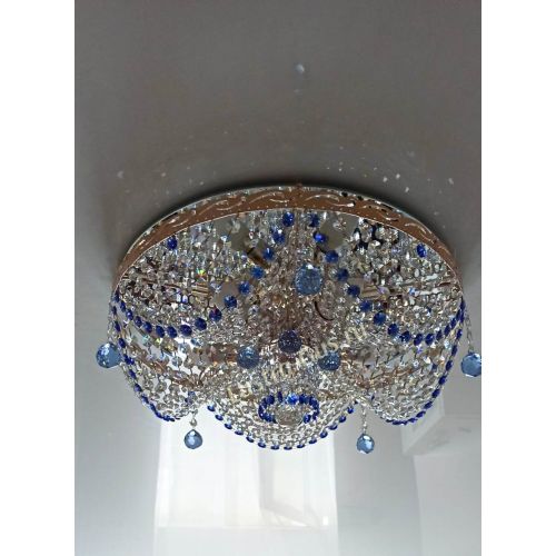 Люстра Виктория Синяя в Химках Гусь Хрустальный