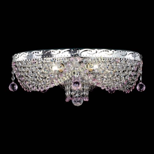 Люстра Виктория розовая в Химках Гусь Хрустальный