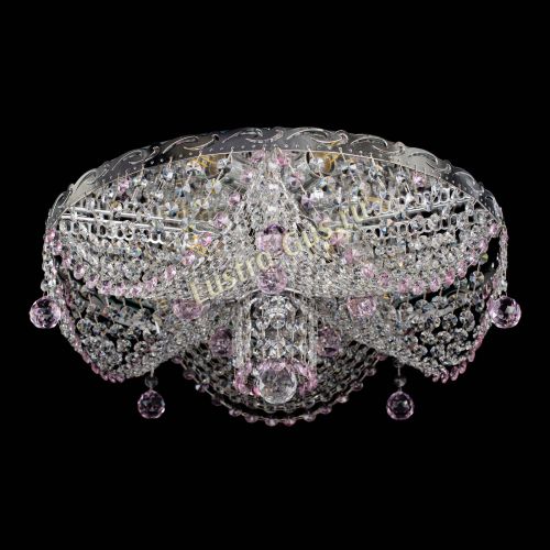 Люстра Виктория розовая в Химках Гусь Хрустальный