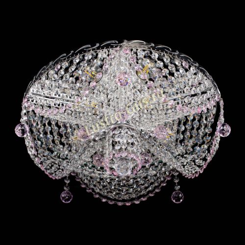 Люстра Виктория розовая в Химках Гусь Хрустальный
