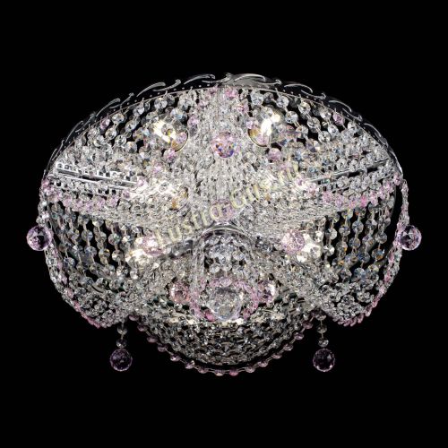 Люстра Виктория розовая в Химках Гусь Хрустальный